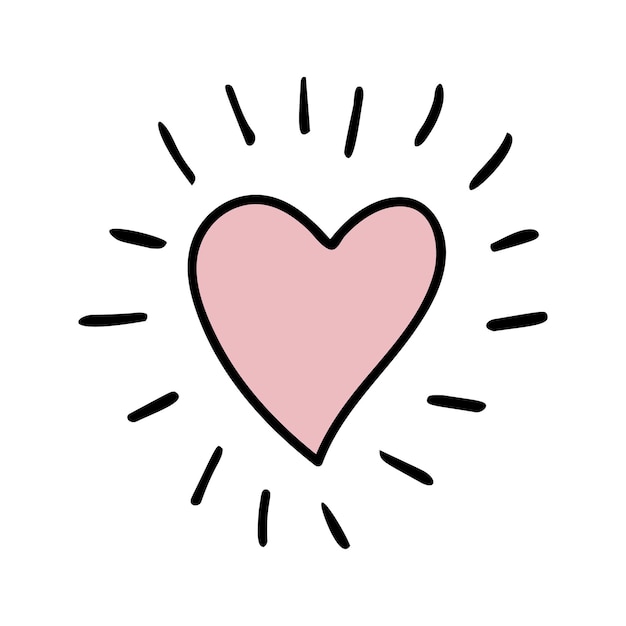 Vector heart for valentine's day cards, posters, design. Hand drawn doodle illustration