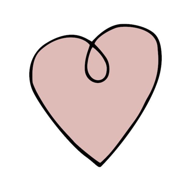 Vector heart for valentine's day cards, posters, design. Hand drawn doodle illustration