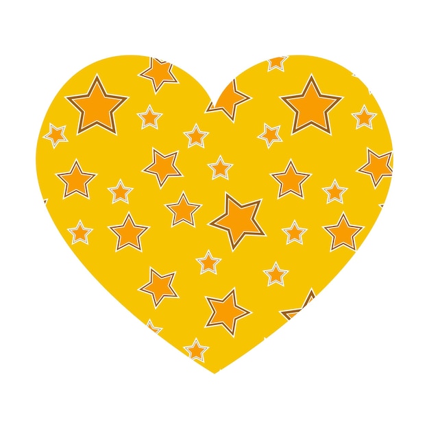 Vector vector heart with stars pattern