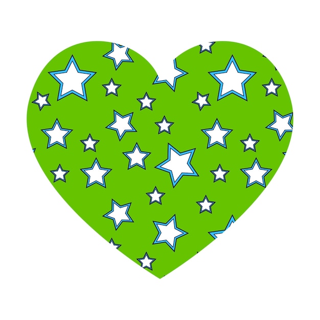 Vector vector heart with stars pattern