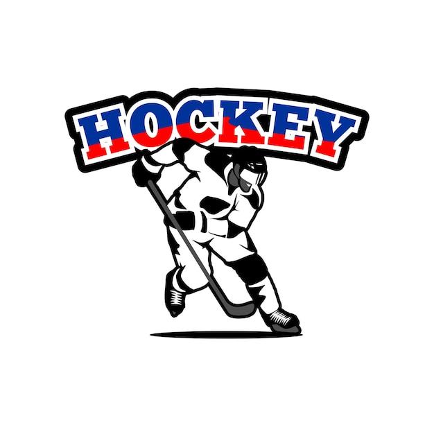 vector hockey player logo template