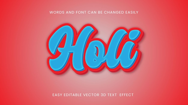 Vector Holi editable text style font