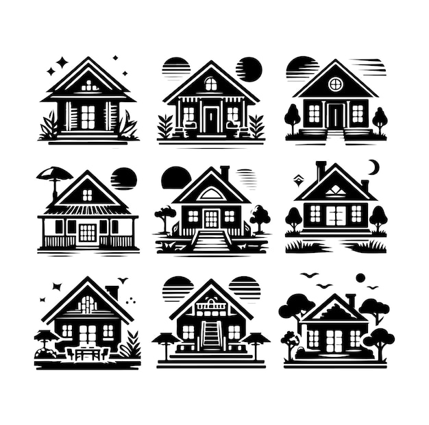 Vector home flat icon set vector illustration