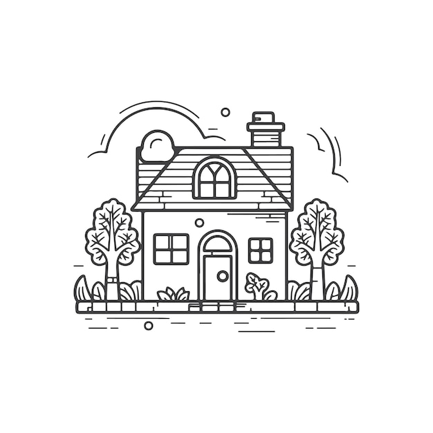 Vector home line illustration design