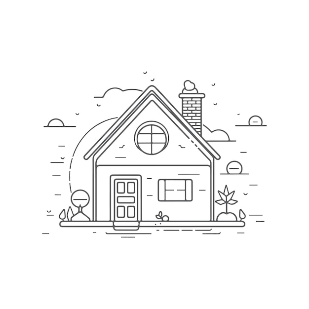 Vector home line illustration design