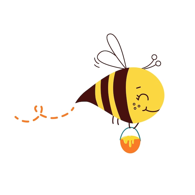 Vector honey bee fun character cartoon style