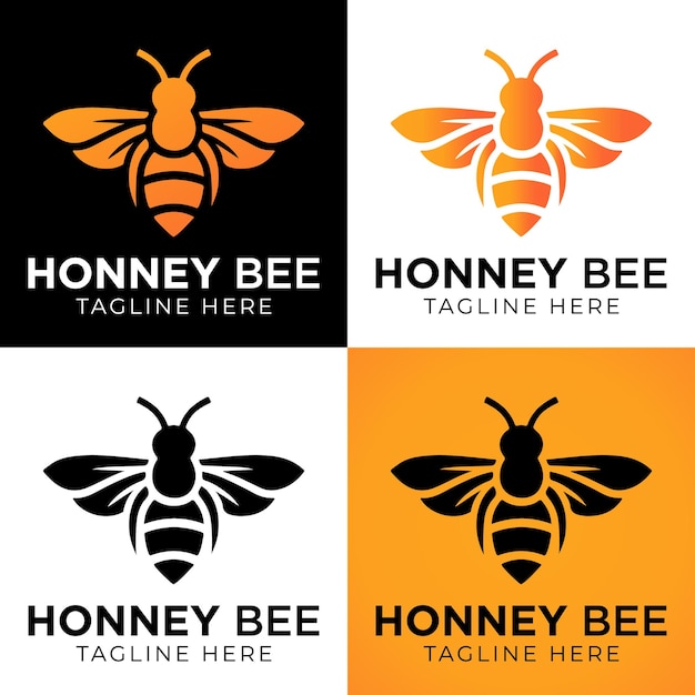 Vector Honey bee icon logo design template with vector illustration