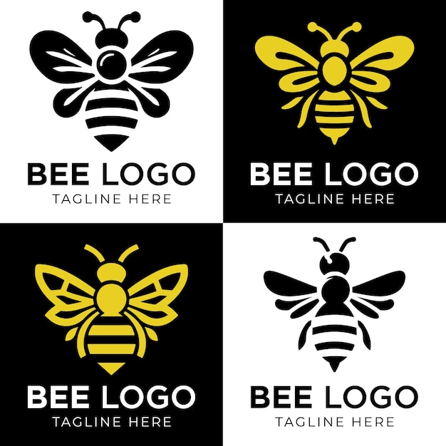 Vector Honey bee icon logo design template with vector illustration