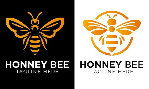 Vector Honey bee icon logo design template with vector illustration