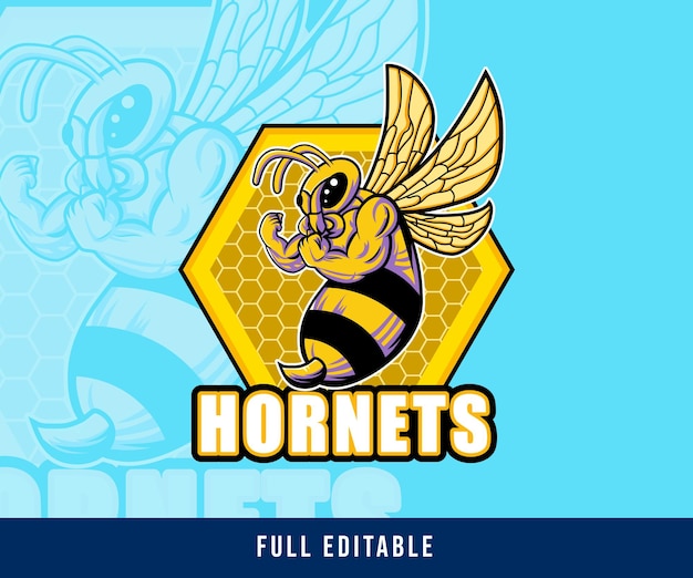 Vector hornet mascot angry design