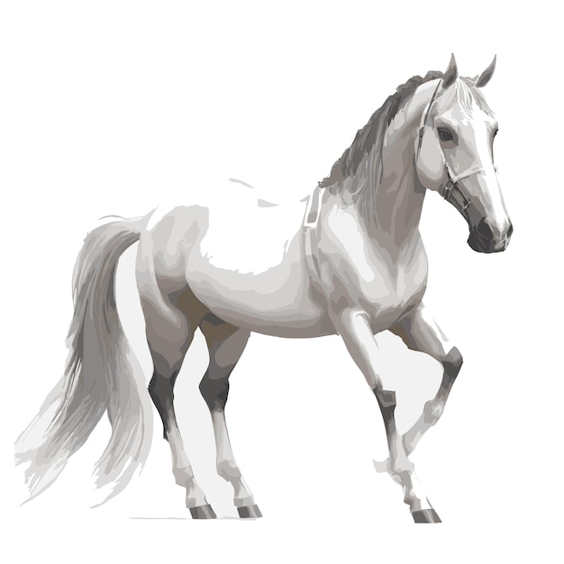 Vector Horse animal clipart editable white background