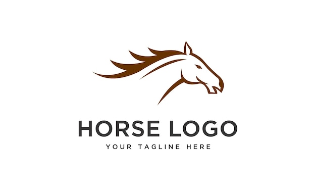 vector horse head line art logo template