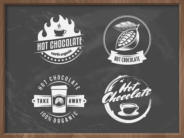 Vector hot chocolate logos.