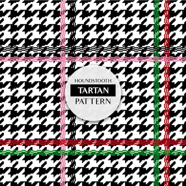 Vector Houndstooth tartan seamless pattern with plaid pattern