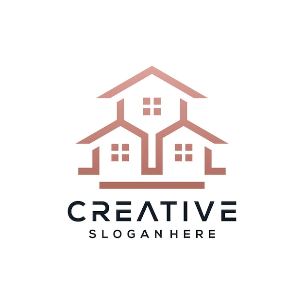 Vector house idea logo template design