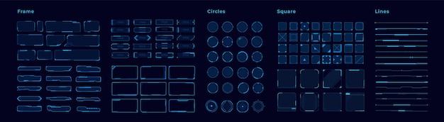 Vector hud elements set for futuristic user interface