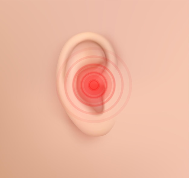 Vector human ear. hearing treatment, therapy and prevention