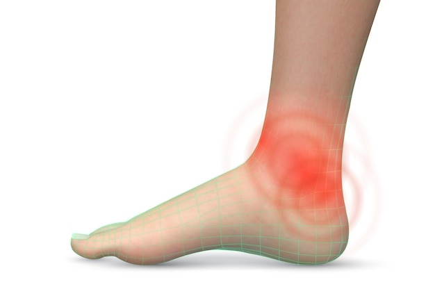 Vector human footred spots of pain ready element for medicine and orthopedics