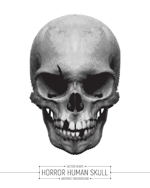 Vector Human Horror Skull Art Illustration