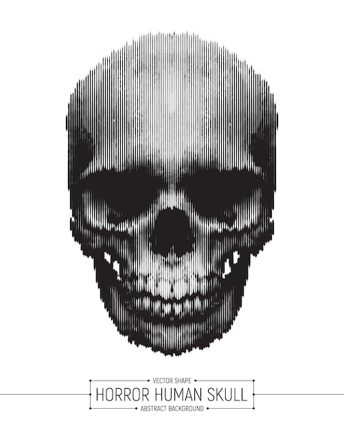 Vector Human Horror Skull Art Illustration