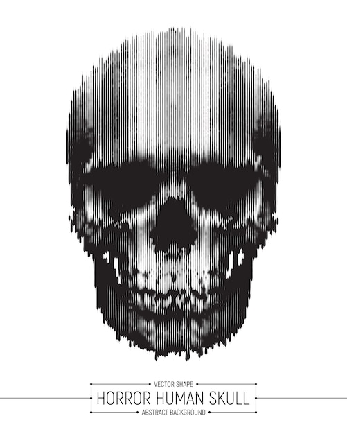 Vector Human Horror Skull Art Poster