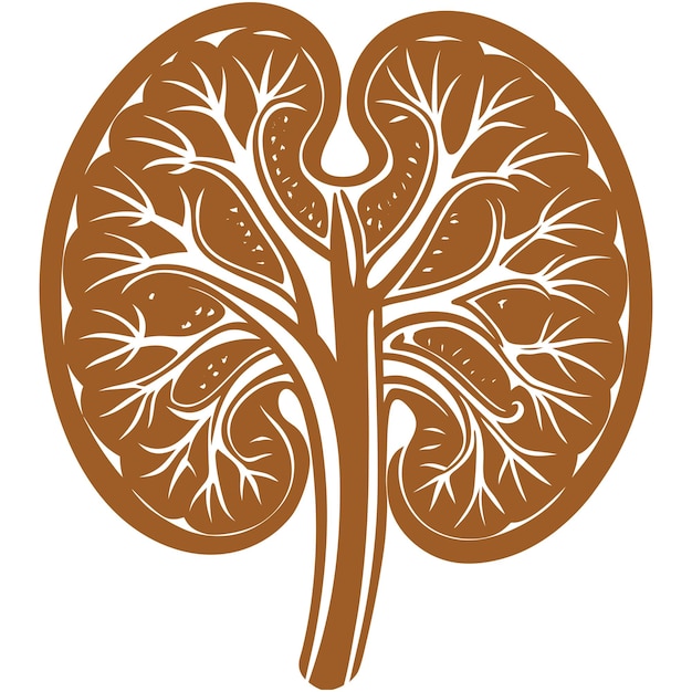 Vector vector human kidney and cross section of the kidney blood suppl