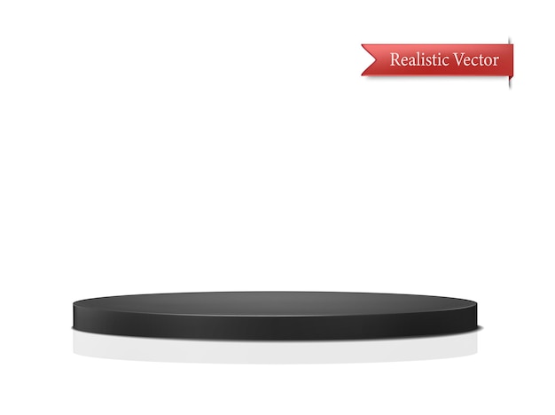 vector icon Black podium stand for ad Isolated on white background