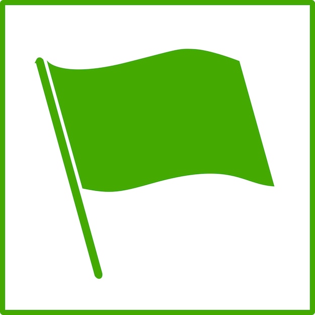 Vector Icon Of Ecological Green Flag Image Of Environment Friendly Flag