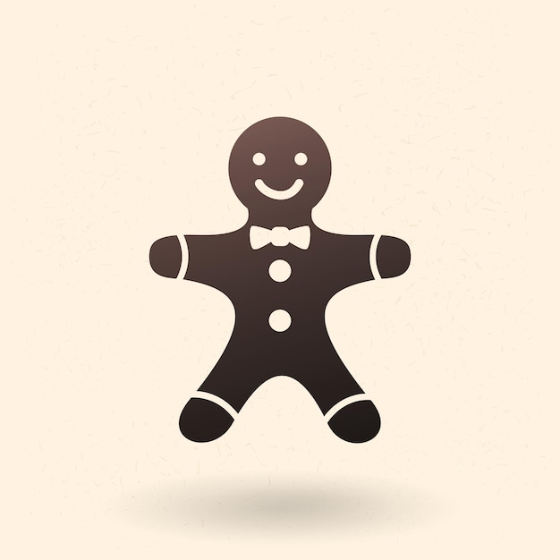 Vector Icon Gingerbread Man Christmas Cookie