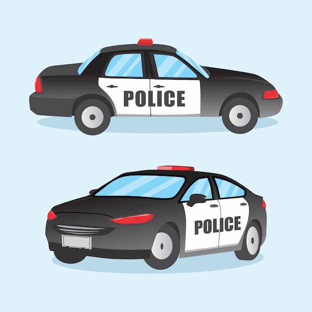 Vector Icon Police Car In Flat Style Isolated