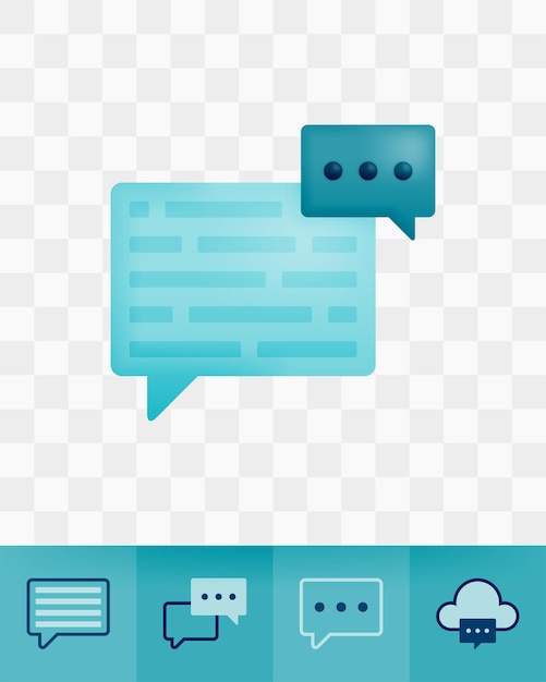 Vector icon with 3d render style of comments and feedback with three dots chat bubbles a metaphor for comments and feedback or consulting to get good advice Can be used for ads poster startup apps