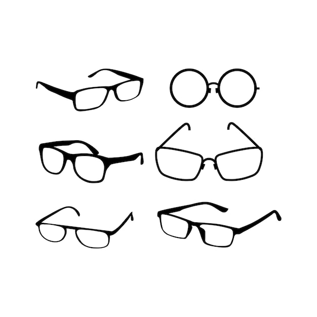 Vector icons eyepiece. Silhouettes of black color.