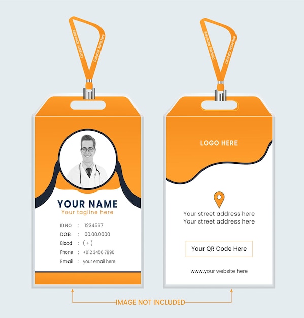 Vector ID Card Template Office Id card Employee Id card for your company