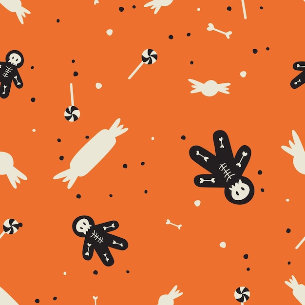 Vector illustartion icons for Happy Halloween Trick or treat symbol Background or seamless pattern