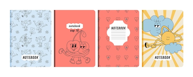 Vector illustartion templates cover pages for notebooks, planners, brochures, books, catalogs