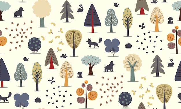 The vector illustrated seamless pattern