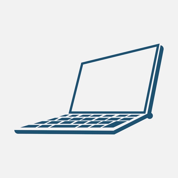 Vector Illustration of 3D Side View Laptop Icon