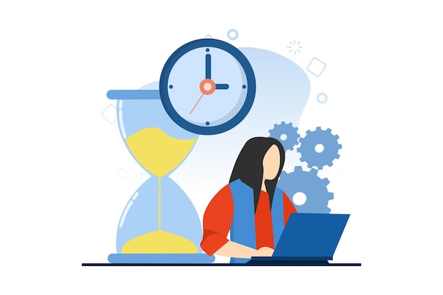 vector illustration about Business time management concept or deadline concept