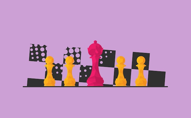 Vector illustration about chess tournament match game Use as advertising invitation banner poster and web design with low poly style