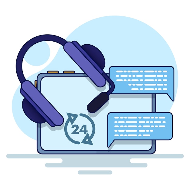 Vector vector illustration about the concept of call center or customer service support or customer service