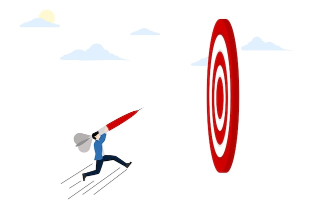 vector illustration about the concept of courage or ambition to achieve a goal in business or career