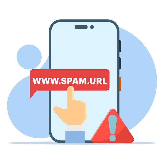 vector illustration about the concept of Dont click on spam URLs