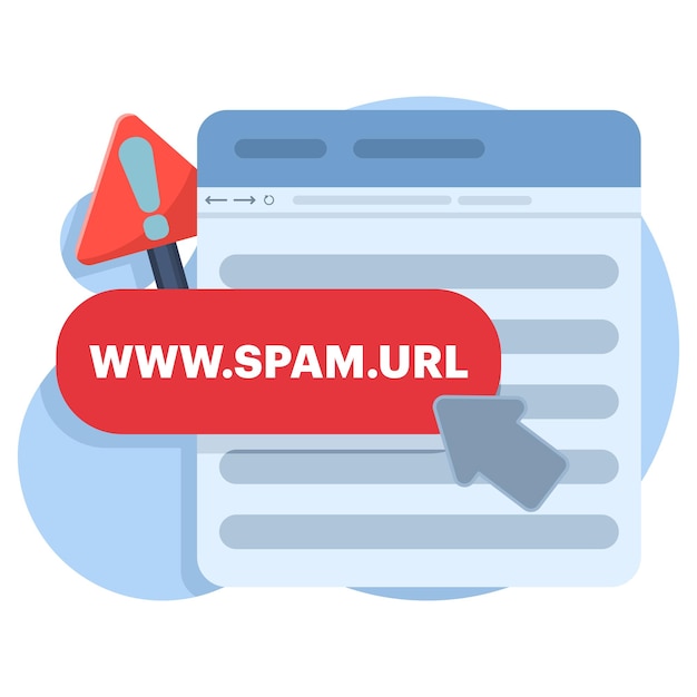 vector illustration about the concept of Dont click on spam URLs