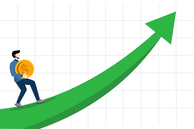 vector illustration about the concept of investment growth or increasing income and profits