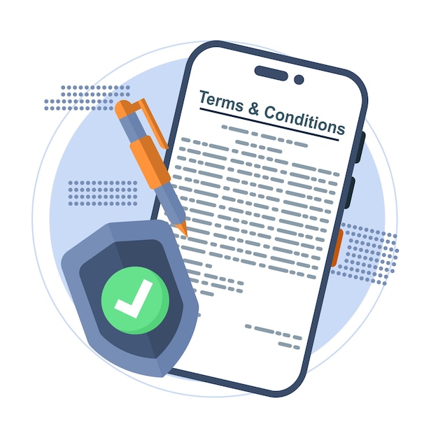 Vector vector illustration about concept of privacy policy terms or contract terms and conditions