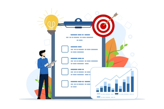 vector illustration about Concept of project planning or business process analysis