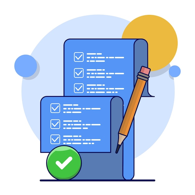 vector illustration about Concept of school exam results or interview recruitment document form