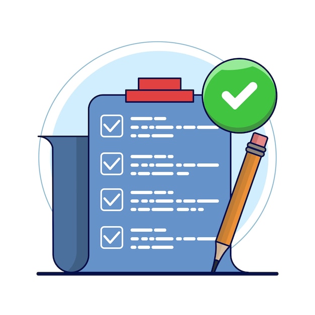 vector illustration about Concept of school exam results or interview recruitment document form