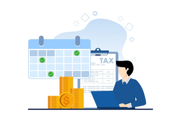 vector illustration about Concept of tax payment or income tax or deadline