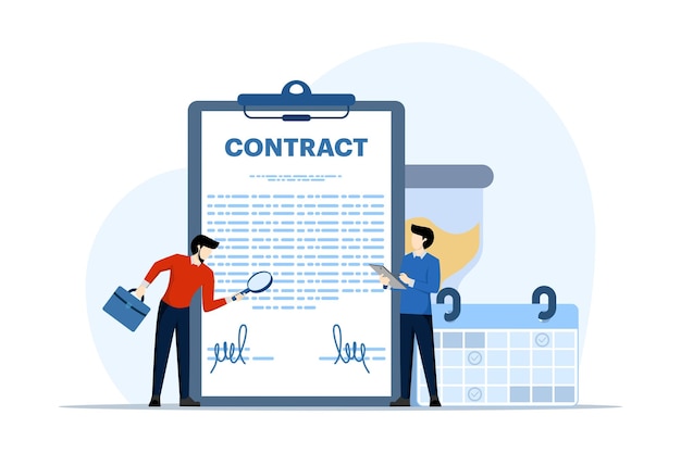 vector illustration about contract agreement with client or business deal